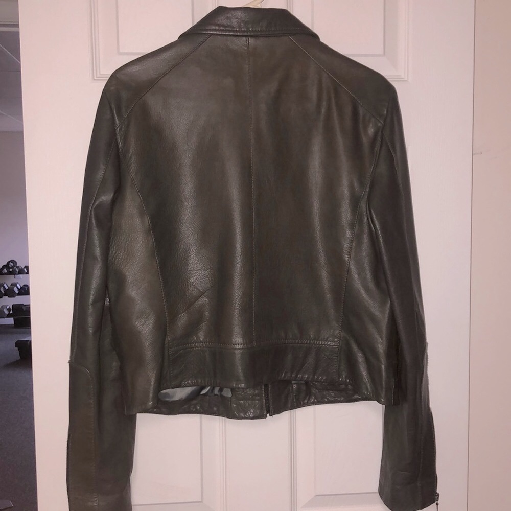 Vintage Genuine leather sz12 crop jacket 6 pockets - Picture 6 of 16